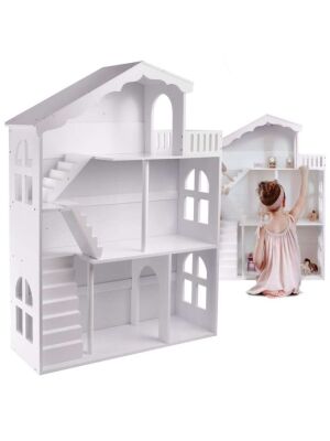 Valge laste mänguasja-/raamaturiiul/nukumaja