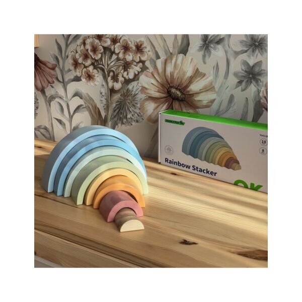 tooky-toy-pastel-puzzle-wooden-montessori-rainbow-blocks Montessori suur ja värviline vikerkaar