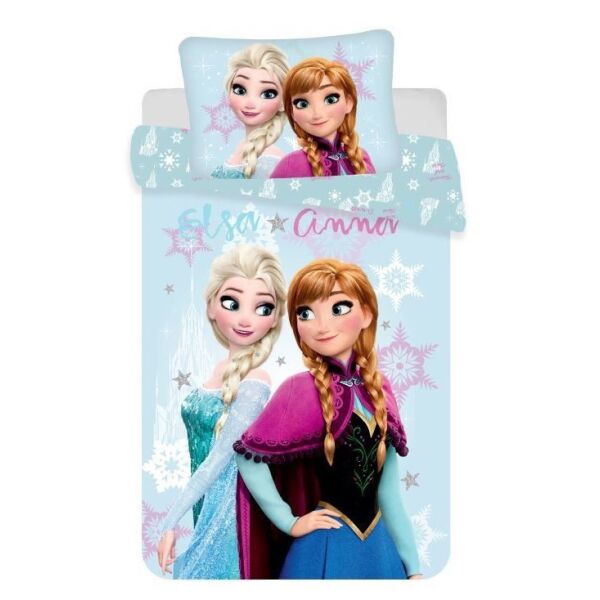 Disney Frozeni voodipesukomplekt Anna ja Elsaga - suur (140x200, padjapüür 70x90cm)